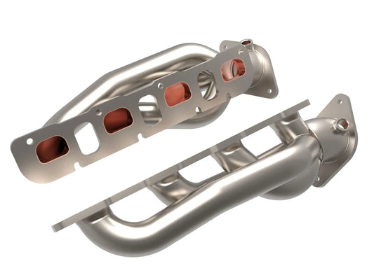 aFe Twisted Steel 304 Stainless Steel Short Tube Header w/ Titanium Ceramic Coat Finish For Ram TRX