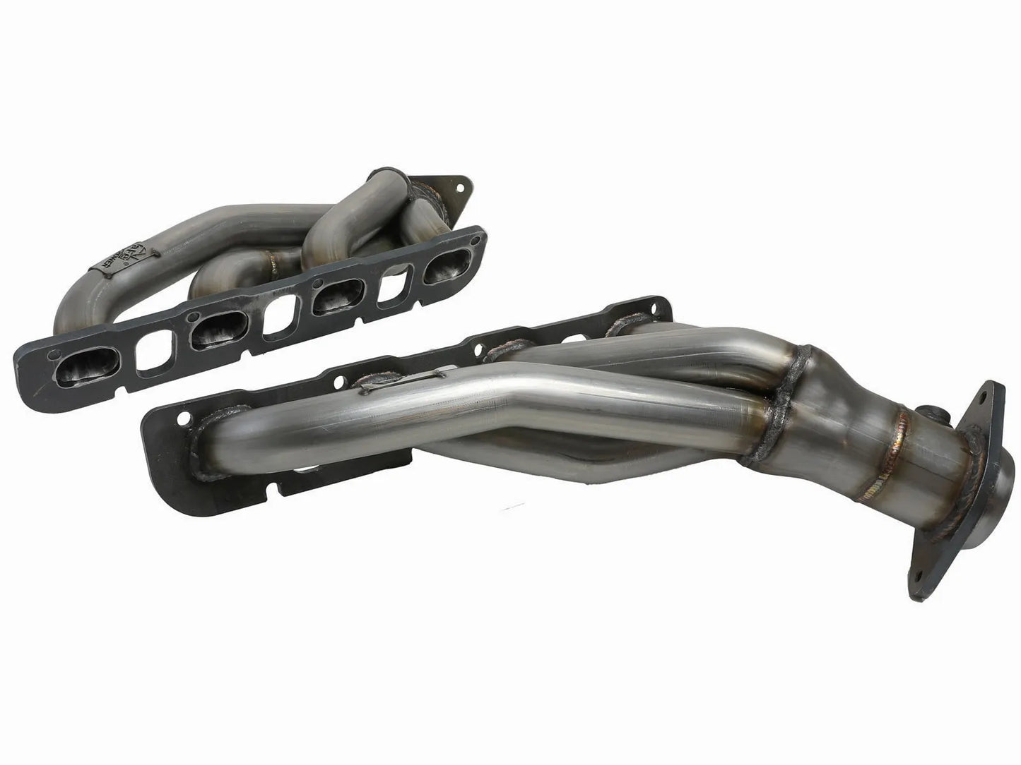 aFe Twisted Steel 1-3/4 IN 304 Stainless Steel Short Tube Headers w/ Raw Finish For Challenger/Charger 2015-23 6.2L/6.4L