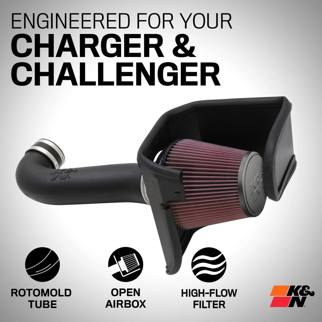 K&N Cold Air intake - High-Flow, Roto-Mold Tube For 2011+ 5.7L Charger/Challenger/300