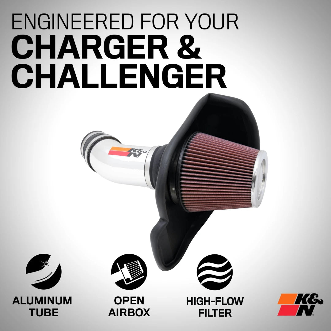 K&N Cold Air intake - High-Flow, Aluminum Tube For 2011+ 6.4L Charger/Challenger/300