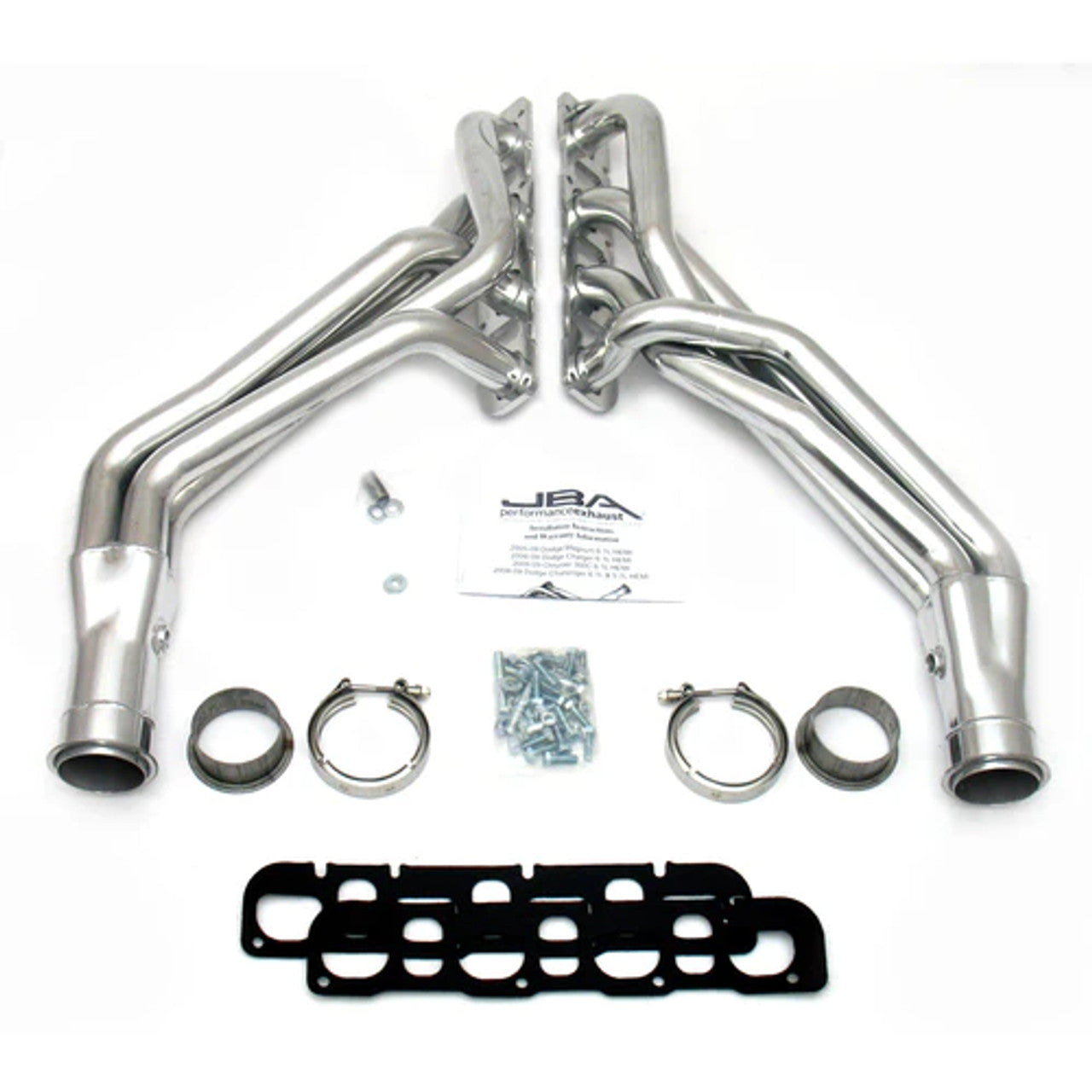 JBA 1-3/4" Long Tube Headers Silver Ceramic for 2005-23 Challenger, Charger, Magnum & 300C 5.7/6.1/6.2/6.4L