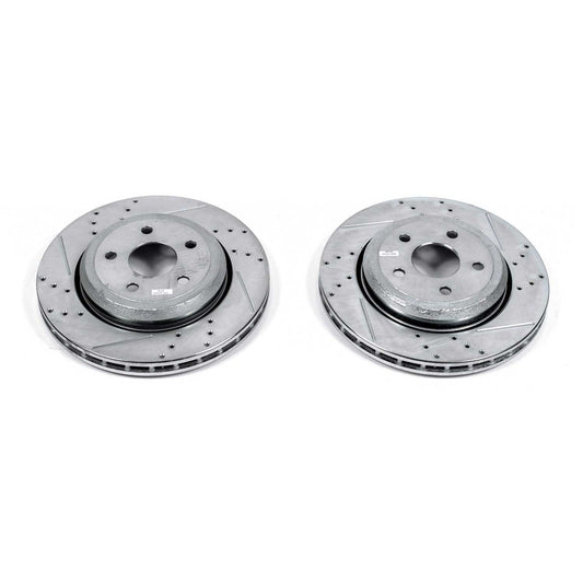 PowerStop Evolution Drilled, Slotted & Zinc Plated Rear Rotors For Grand Cherokee/Durango