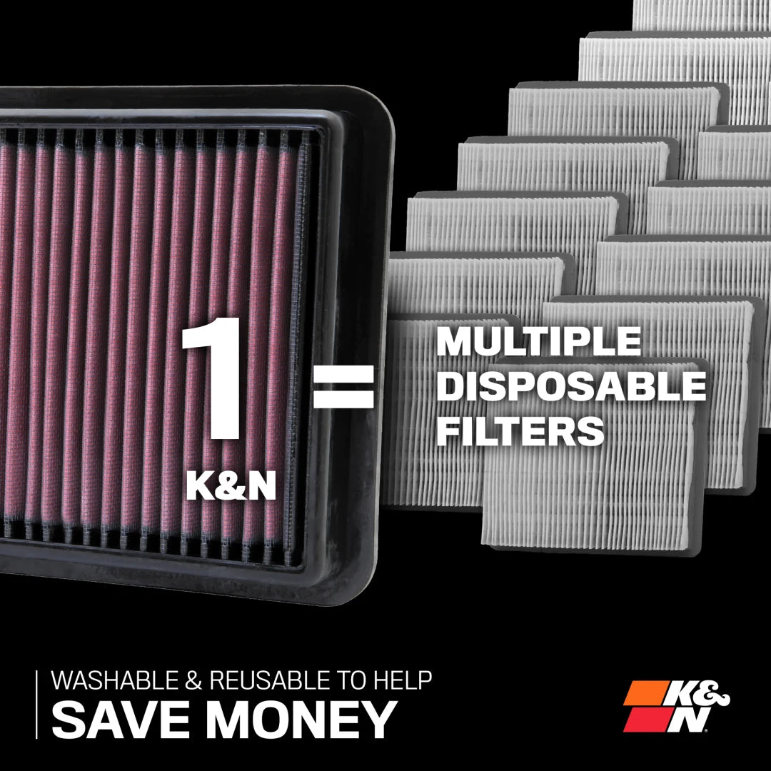 K&N High-Flow Lifetime Engine Air Filter For 2011+ 3.6/5.7/6.4L Charger/Challenger/300