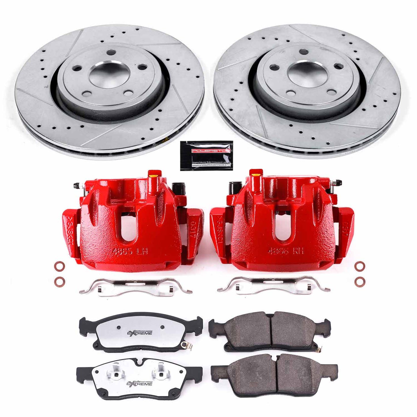 PowerStop Z36 Truck & Tow Front Brake Upgrade Kit With Powder Coated Calipers For 5.7/3.6 Grand Cherokee