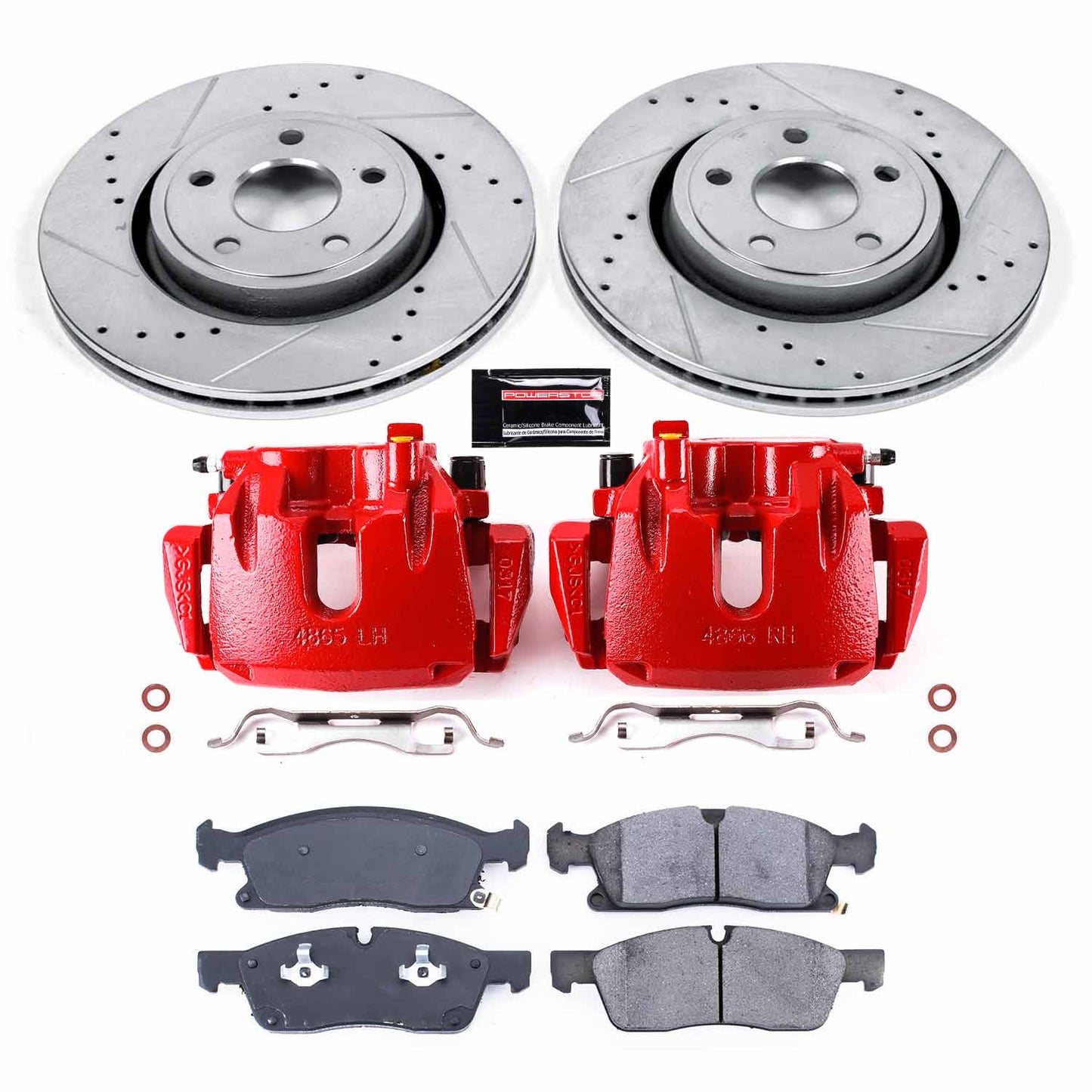 PowerStop Z23 Evolution Sport Front Brake Upgrade Kit With Powder Coated Calipers For 5.7/3.6 Grand Cherokee
