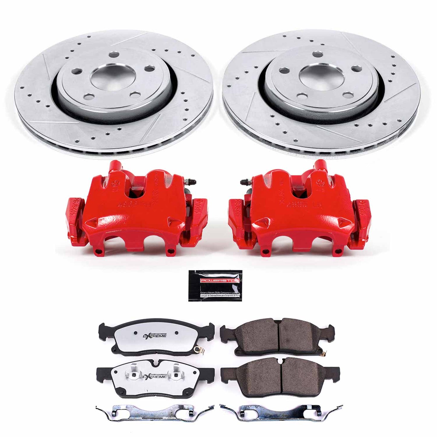 PowerStop Z36 Truck & Tow Front Brake Upgrade Kit With Powder Coated Calipers For 5.7/3.6/3.0 Grand Cherokee