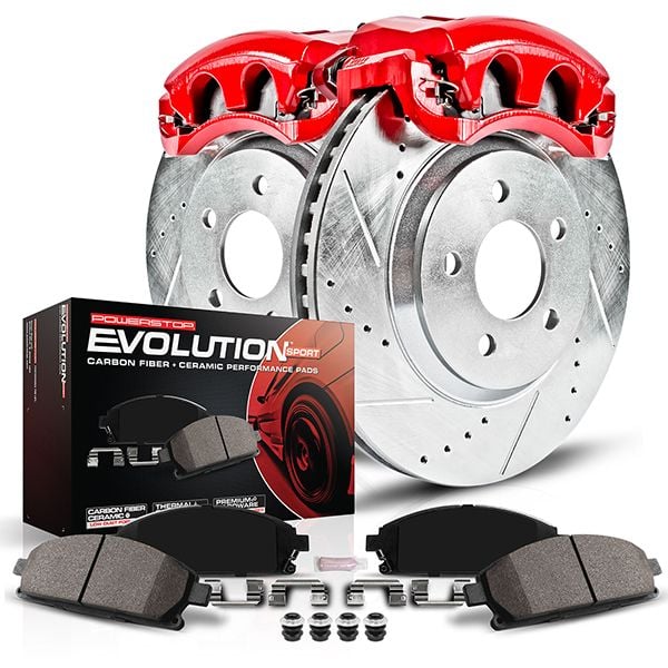 PowerStop Z23 Evolution Sport Front Brake Upgrade Kit With Powder Coated Calipers For Charger/Challenger/300/Magnum