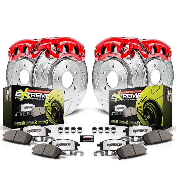 PowerStop Z26 Street Warrior Front & Rear Brake Upgrade Kit With Powder Coated Calipers For Charger/Challenger/300/Magnum