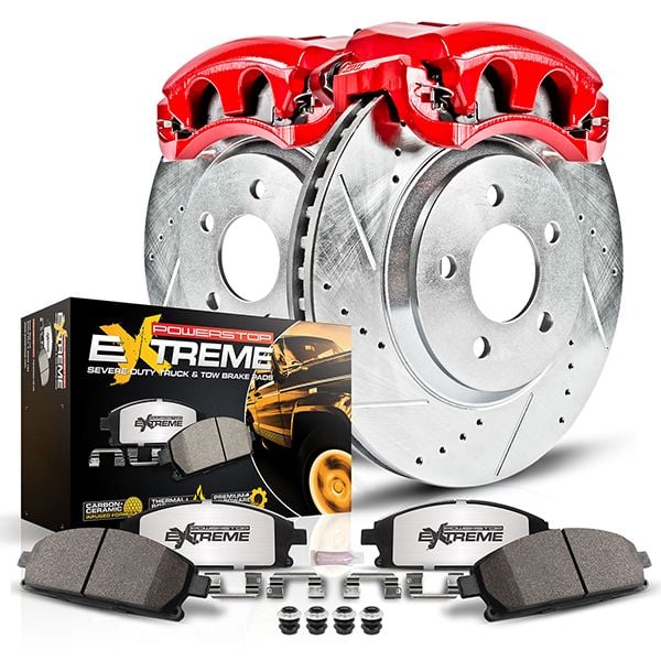 PowerStop Z36 Truck & Tow Front Brake Upgrade Kit With Powder Coated Calipers For 5.7/3.6/3.0 Grand Cherokee