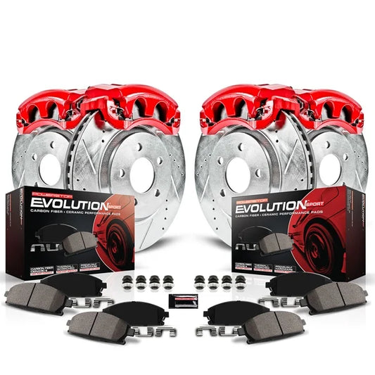 PowerStop Z23 Evolution Sport Front & Rear Brake Upgrade Kit With Powder Coated Calipers For 5.7/3.6 Grand Cherokee